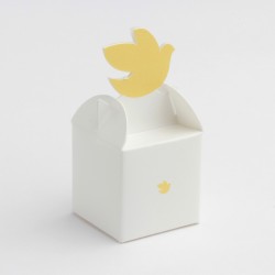 Boîte Juliette blanche colombe jaune