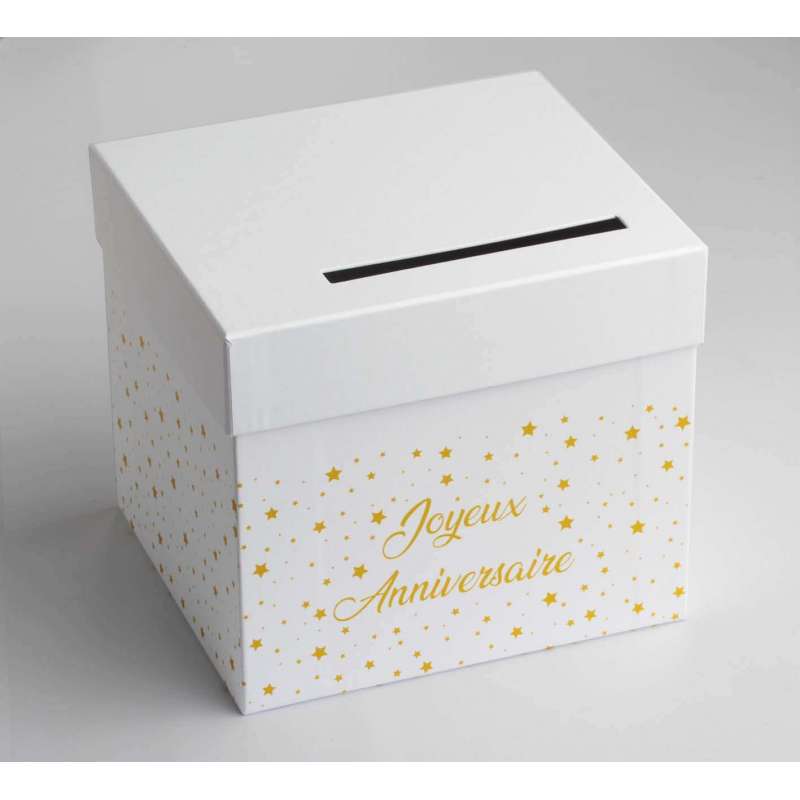 Urne Anniversaire Bleu et Blanc - Boîte et emballages pour chocolats  aniversaires